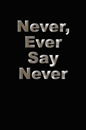 Never, Ever Say Never 6 X 9 (15. 24 X 22. 86 Cm) Black and White Bleed on White Paper 110 Pages