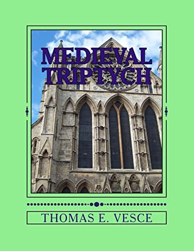 Medieval Triptych Descriptive Panels of Cloister, City and Castle Life