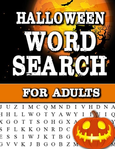 Halloween Word Search For Adults Large Print Word Search Book For Adults Find Puzzles with Pictures And Answer Keys Spooky Halloween Activity Book