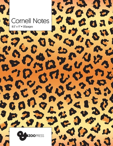 Cornell Notes Leopard Pattern Cover - Best Note Taking System for Students, Writers, Conferences. Cornell Notes Notebook. Large 8. 5 X 11 , 120 Pages. College Note Taking Paper, School Supplies