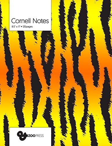Cornell Notes Tiger Pattern Cover - Best Note Taking System for Students, Writers, Conferences. Cornell Notes Notebook. Large 8. 5 X 11 , 120 Pages. College Note Taking Paper, School Supplies