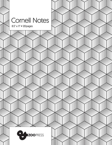Cornell Notes Geometric Cubes - Best Note Taking System for Students, Writers, Conferences. Cornell Notes Notebook. Large 8. 5 X 11 , 120 Pages. College Note Taking Paper, School Supplies