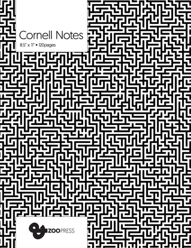 Cornell Notes Maze Cover - Best Note Taking System for Students, Writers, Conferences. Cornell Notes Notebook. Large 8. 5 X 11 , 120 Pages. College Note Taking Paper, School Supplies