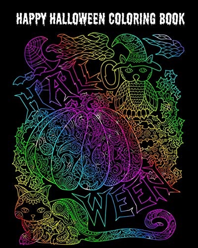 Happy Halloween Coloring Book Halloween Books, Stress Relief Coloring Book, Halloween Drawings!