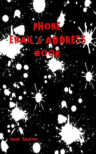 Paint Splatter Address Book Phone Numbers and Email