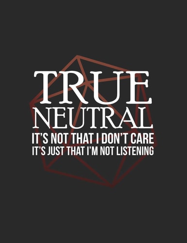 True Neutral RPG Alignment Themed Mapping and Notes Note