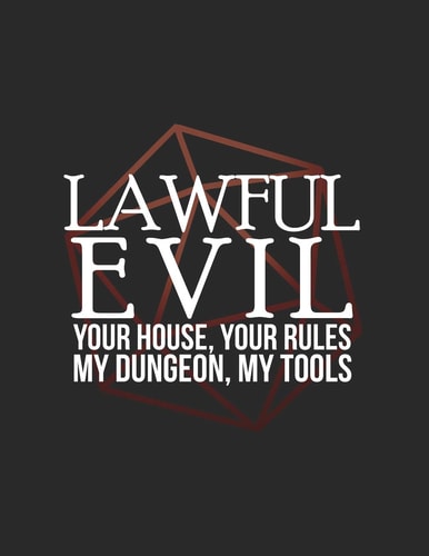 Lawful Evil RPG Alignment Themed Mapping and Notes Note