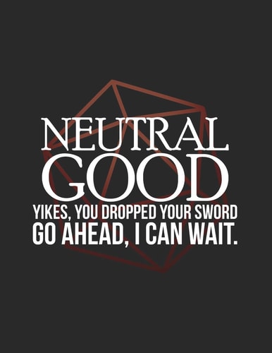 Neutral Good RPG Alignment Themed Mapping and Notes Note