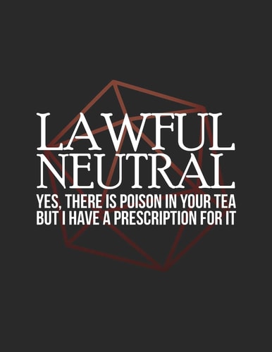 Lawful Neutral RPG Alignment Themed Mapping and Notes Note