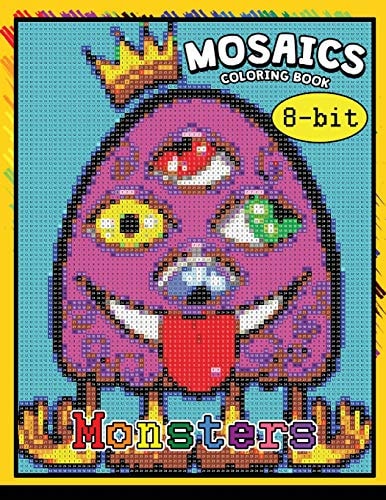 Monster 8-ฺBit Mosaics Coloring Book Coloring Pages Color by Number Puzzle