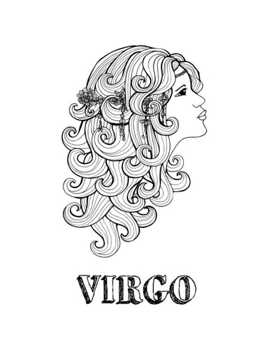 Virgo Coloring Book with Three Different Styles of All Twelve Signs of the Zodiac. 36 Individual Coloring Pages. 8.5 X 11