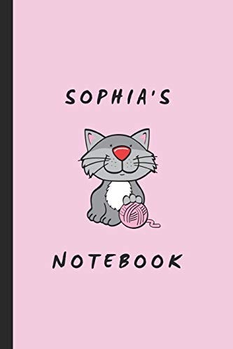 Sophia's Notebook Personalised Cat Themed Notepad