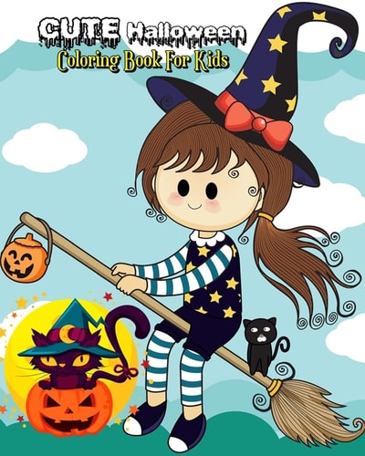 Cute Halloween Coloring Book for Kids Stress Relieving Halloween Designs Plus Halloween Activities for Kids: Mazes, Word Search Puzzle and Dot to Dot for Kids