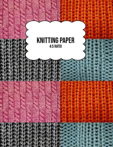 Knitting Paper Grid Rectangle Shape For Better Stitches Chart Pattern And Planning - 4:5 Ratio - Wool Collage (8.5" X 11" Size)