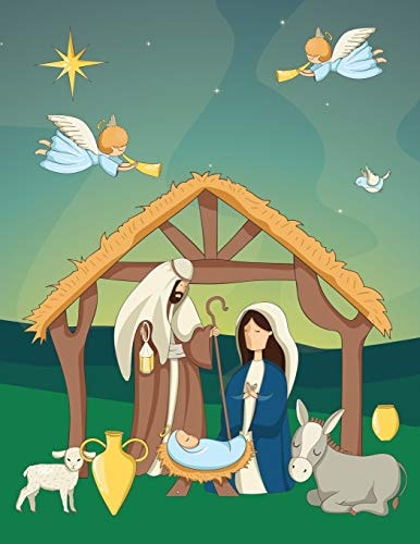 Christmas Story Handwriting Paper Notebook Practice Paper Notebook Writing Letters & Words with Dashed Center Line, Handwriting Hooked Learn & Workbook for Kids