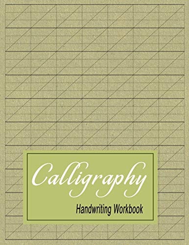 Calligraphy Handwriting Workbook Practice Paper Slanted Grid - Green