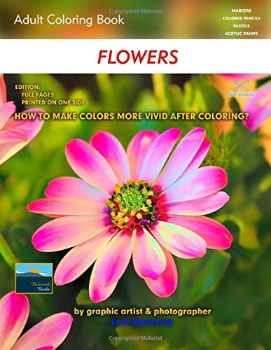 Adult Coloring Book Flowers Edition: Full Pages