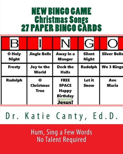 New Bingo Game Christmas Songs 27 Paper Cards Sing, Hum--No Talent Required To Play