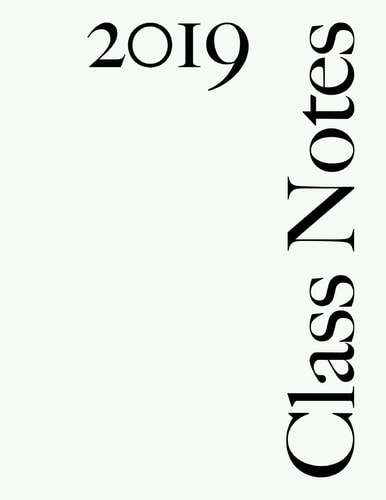 Class Notes 2019 Narrow Rule, White Cover, 216 Pages
