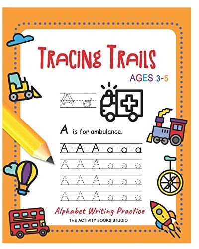 Tracing Trails Abc Coloring Books, Trace Letters Ages 3-5 (Handwriting Book) for Preschool Handwriting Workbook & Kindergarten
