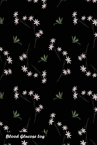 Blood Glucose Log White Blooming Flowers with Dragonfly Cover