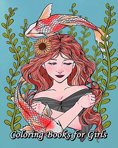 Coloring Books for Girls Cute Princess and Mermaids