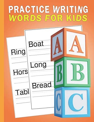 Practice Writing Words for Kids Words Writing Exercise Workbook - Orange