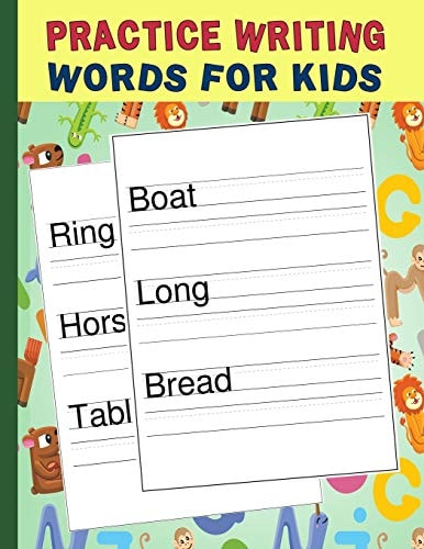 Practice Writing Words for Kids Words Writing Exercise Workbook - Green