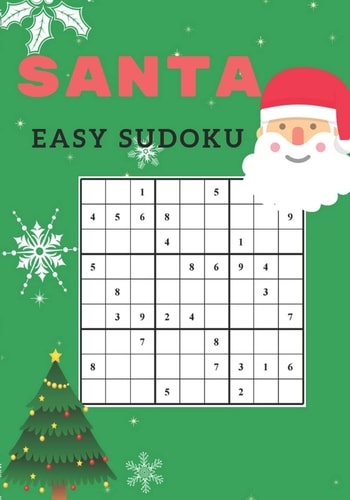 Santa Easy Sudoku 50 Sudoku Christmas Brain Game