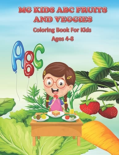 MG Kids ABC Fruit And Veggies Coloring Book For Kids Ages 4-8