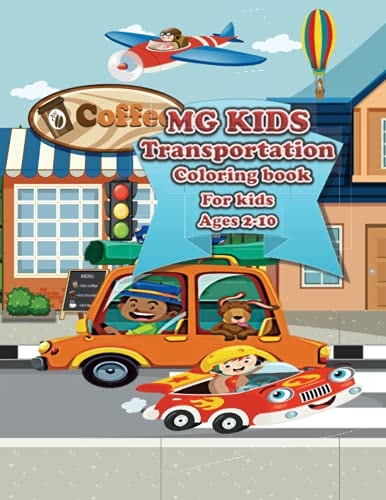 MG KIDS Transportation Coloring Book for Kids Ages 2-10