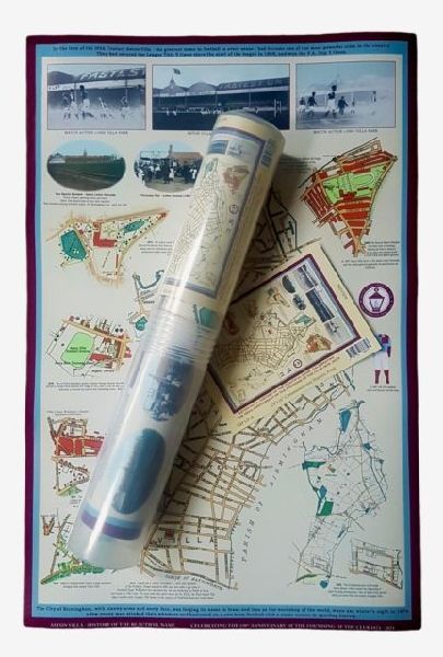 Aston Villa History of The Beautiful Name - Celebrating the 150th Anniversary of the Founding of the Football Club 1874-2024: Supplied in a Clear Split Screw Type Tube - Print Size 24 x 16 (61cm x 41cm)