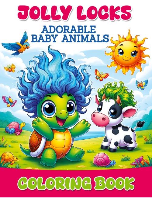 Jolly Locks: Adorable Baby Animals Coloring Book