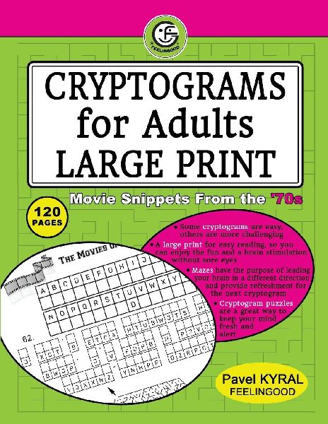 Cryptograms for Adults Large Print: Movie Snippets From the '70s