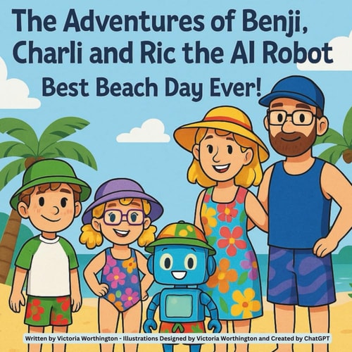 The Adventures of Benji, Charli and Ric the AI Robot Best Beach Day Ever!