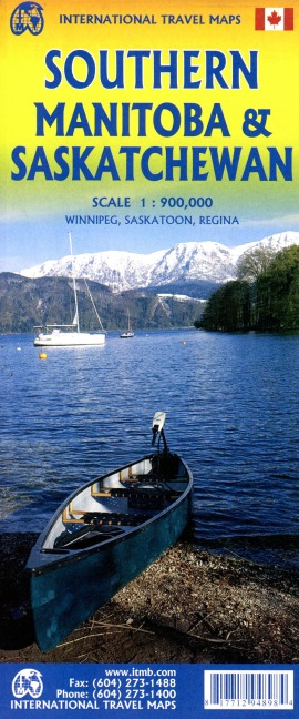 Southern Manitoba & Saskatchewan: ITM Travel Reference Map 1:900000