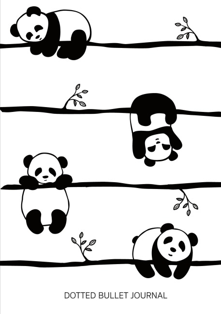 Cute Pandas - Dotted Bullet Journal: Medium A5 - 5.83X8.27