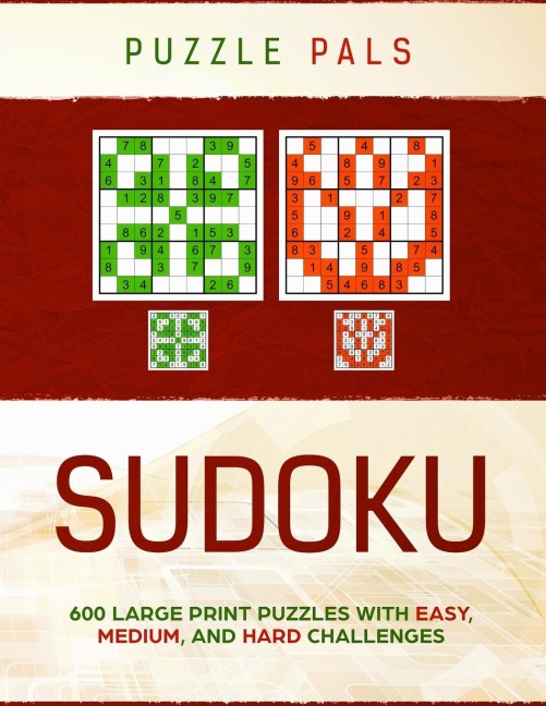 SUDOKU: 300 Large Print Puzzles with Easy, Medium, and Hard Challenges