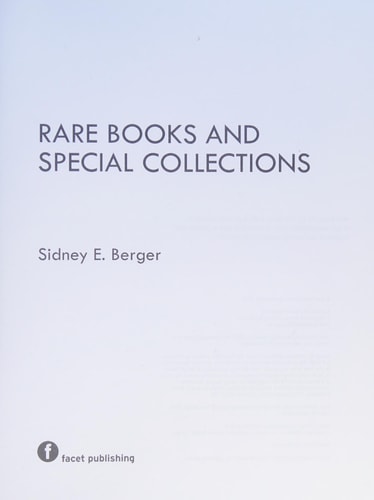 Rare Books and Special Collections