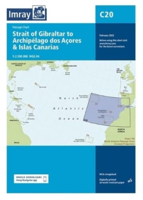 C20 Strait of Gibraltar to Archipelago dos Acores & Islas Ca: Passage Chart