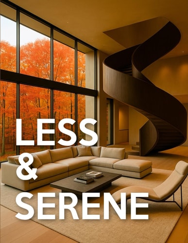 Less and Serene - Minimalist Interiors From Warm Minimalist to Japandi and Quiet-Luxury Interior Design Room-By-Room Picture Book for Coffee-Table