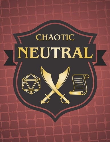 Chaotic Neutral RPG Themed Mapping and Notes Book - Dark Red Theme