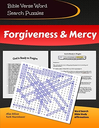 Bible Verse Word Search Puzzles - Forgiveness and Mercy Scripture Word and Phrase Search with Bible Study and Christian Affirmations