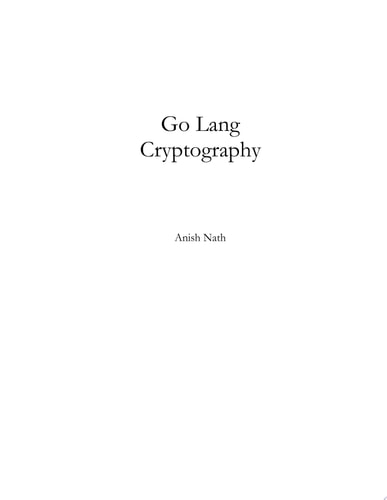 Go Lang Cryptography