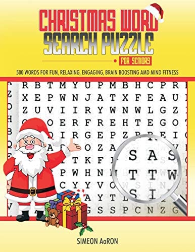 Christmas Word Search Puzzle for Seniors 500 Large Print Words for Fun, Relaxing, Engaging, Brain Boosting and Mind Fitness.