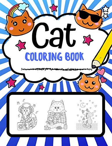 Cat Coloring Book Super Cute Cat Coloring Pages, Perfect Cat Lover Gift