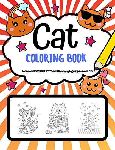 Cat Coloring Book Super Cute Cat Coloring Pages, Perfect Cat Lover Gift