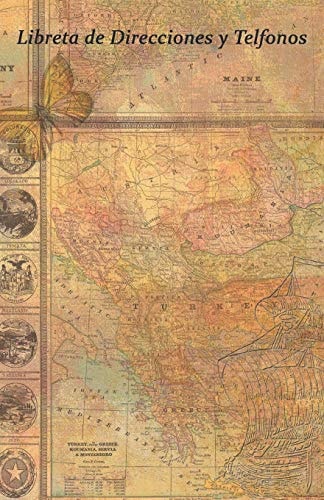 Libreta de Direcciones Y Telefonos Tamaño 5.5 X 8.5 Pulgadas. Mapa Del Mundo, Ideal Para Organizar La Informacion de la Familia, Amistades Y Contactos. Increible Regalo Para Los Amigos Hispanos Y Familiares Que Hablan Español