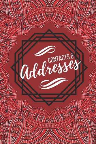 Contacts & Addresses Geometric Design (Red, Black & White) Small 6" X 9"