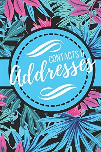 Contacts & Addresses Pretty Purple & Blue with Floral Design (6 X 9)